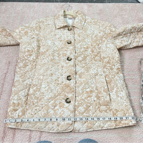 Chicos Floral Quilted Women's Jacket Cream White Size 3 (16/18) - Picture 10 of 13